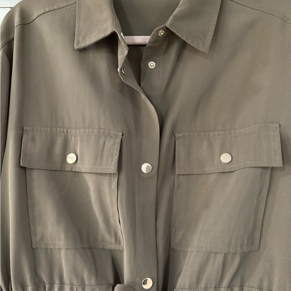 Zara Olive Shirt Dress - Picture 3 of 8
